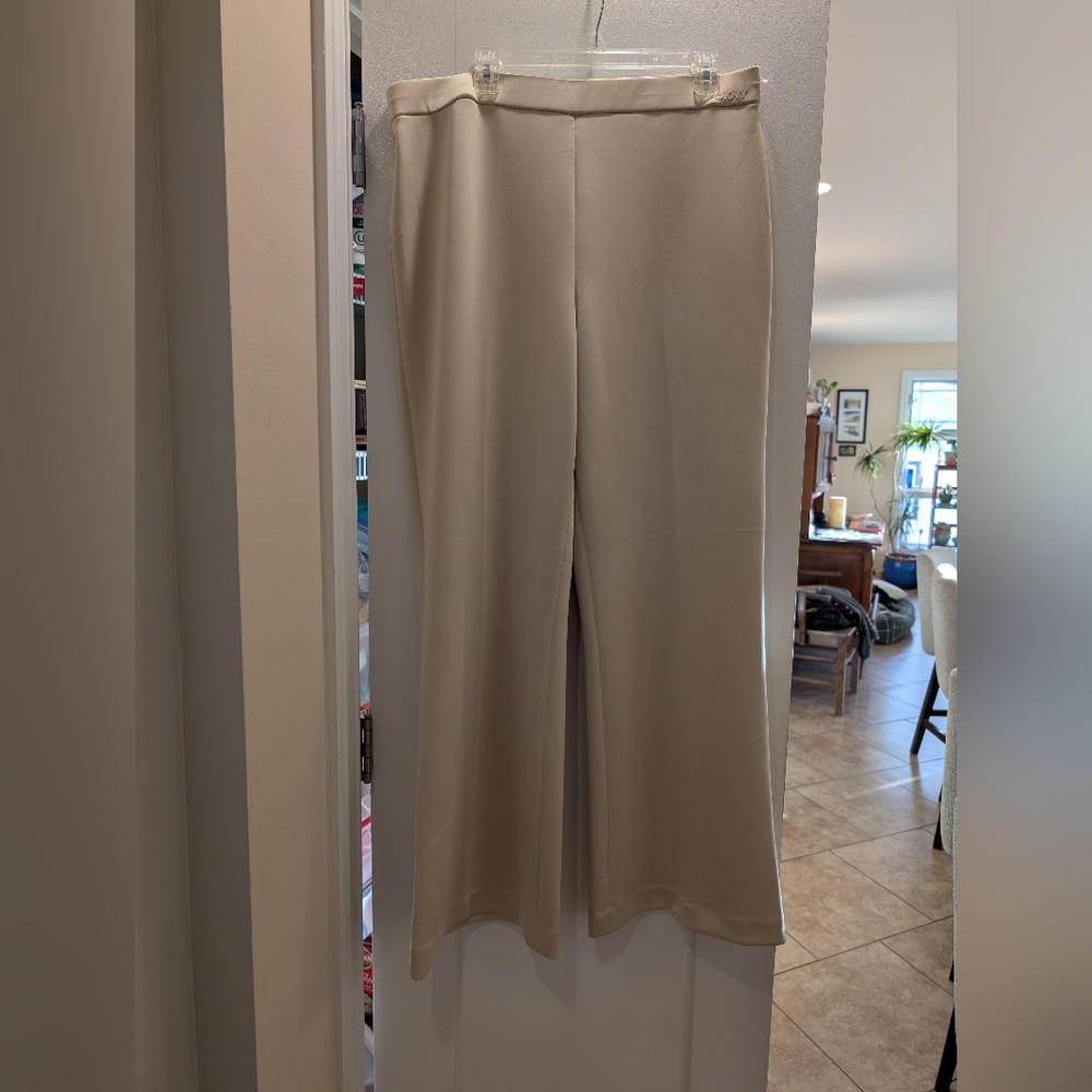 DKNY Cream Wide-Leg Pants